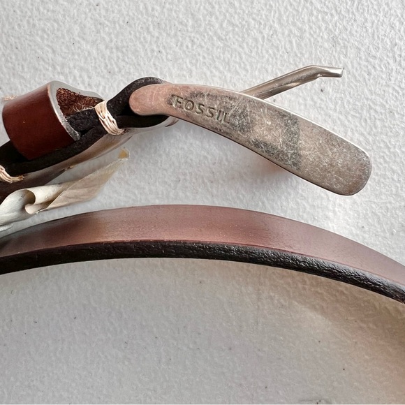 Fossil Mitchel Belt Brown Men’s Genuine Leather Size Medium - Picture 4 of 11